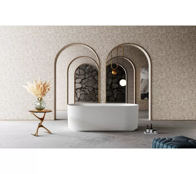 Ванна из искусственного камня ABBER Stein AS9601 белая матовая 170*75, Выбрать цвет: Белый, изображение 9