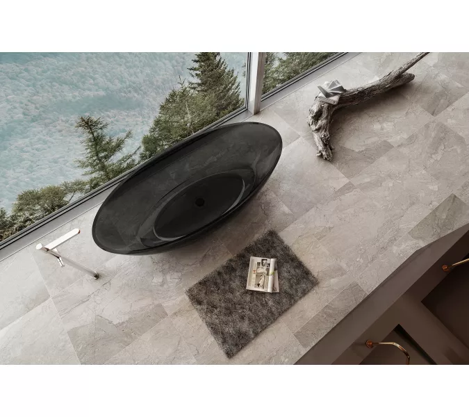 Ванна из полиэфирной смолы  ABBER Kristall AT9702Onyx 180*85 прозрачная, Выбрать цвет: Черный, изображение 2