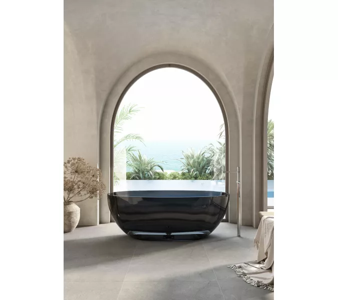 Ванна из полиэфирной смолы  ABBER Kristall AT9701Onyx 165*80 прозрачная, Выбрать цвет: Черный, изображение 2