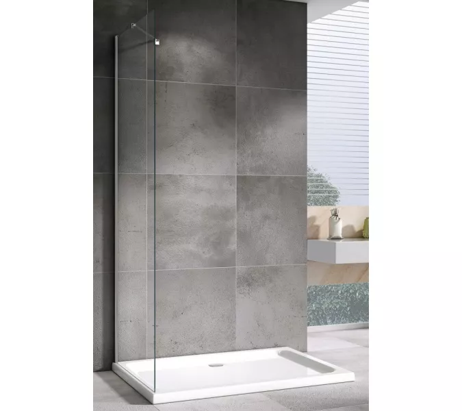 Боковая стенка ABBER Zart S, Цвет профиля (вариация): Хром, Выбрать цвет: прозрачное, Выбрать размер: 100