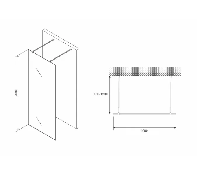 Душевая перегородка ABBER Immer Offen AG68100BF8, изображение 3