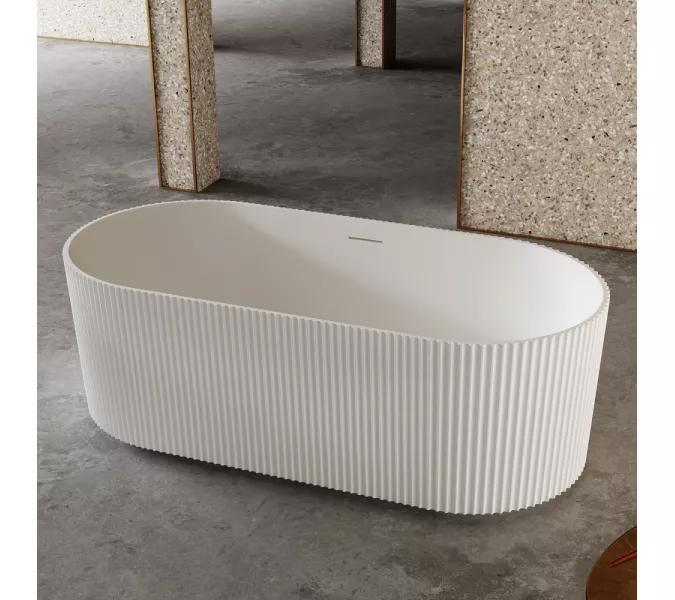 Ванна из искусственного камня ABBER Stein AS9601 белая матовая 170*75, Выбрать цвет: Белый, изображение 7