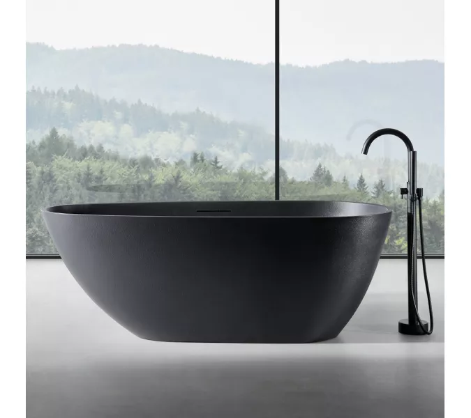 Ванна из искусственного камня ABBER Dortmund 170х75 черная матовая, Выбрать цвет: Чёрный, изображение 7