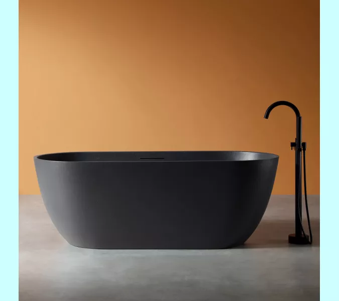 Ванна из искусственного камня ABBER Frankfurt  170х75 черная матовая, Выбрать цвет: Черный матовый, изображение 7