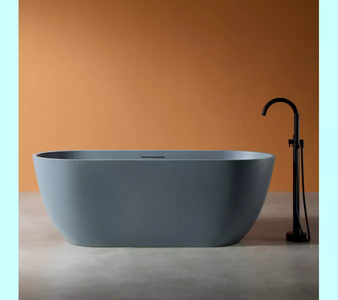Ванна из искусственного камня ABBER Frankfurt 170х75 серая матовая, Выбрать цвет: Серый матовый, изображение 7