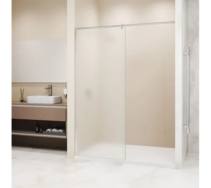 Перегородка для душа RGW WA-034 матовое/хром (8мм), Цвет стекла: матовое-сатинат, Цвет профиля (вариация): Хром, Выбрать размер: 90