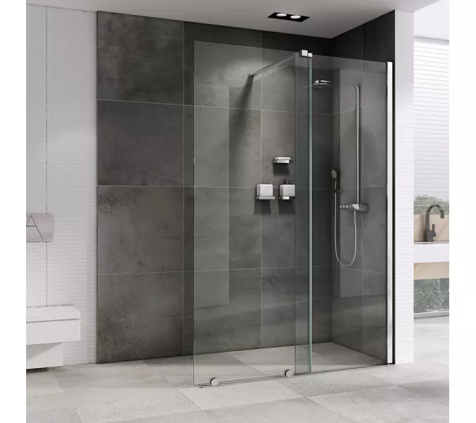 Душевая перегородка ABBER Komfort AG09120 хром, Цвет профиля (вариация): Хром, Выбрать цвет: прозрачное, Выбрать размер: 120, изображение 2