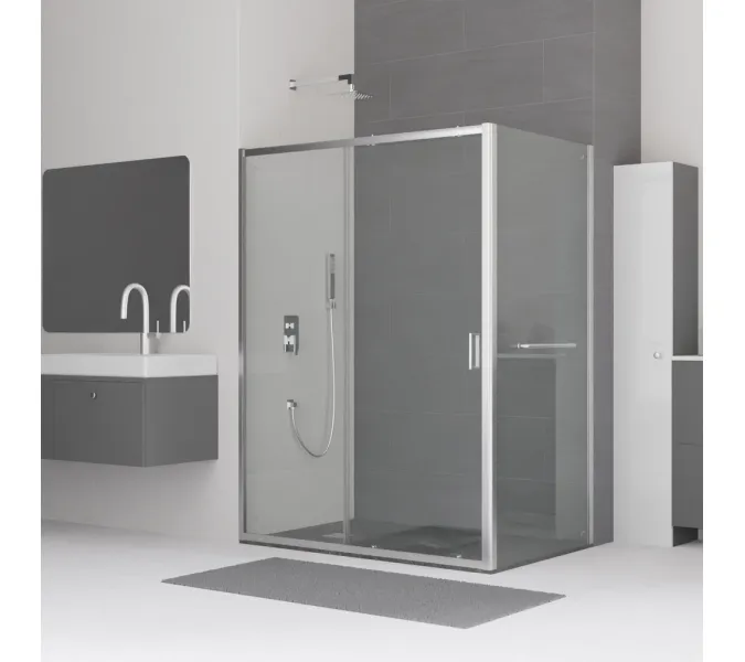 Душевой уголок RGW CL-48-1 (CL-14 + Z-060-1), Цвет стекла: прозрачное, Цвет профиля (вариация): Хром, Выбрать размер: 1500x900