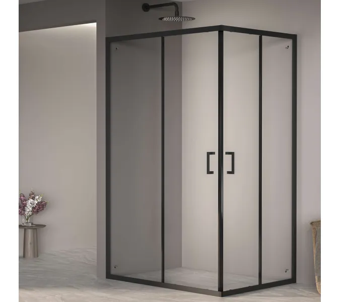 Душевой уголок RGW PA-040B, Цвет стекла: прозрачное, Цвет профиля (вариация): Черный, Выбрать размер: 800x1000, изображение 6