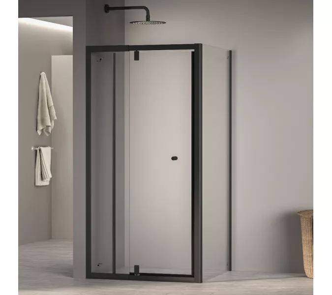 Душевой уголок RGW PA-32B (PA-02B + Z-050-1B), Цвет стекла: прозрачное, Цвет профиля (вариация): Черный, Выбрать размер: 900x900