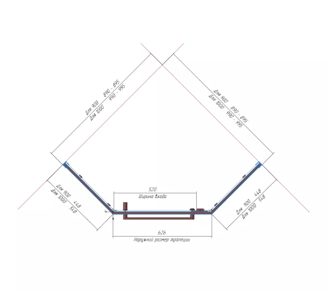 Душевой уголок RGW HO-081, Цвет стекла: матовое-сатинат, Цвет профиля (вариация): Хром, Выбрать размер: 90x90, изображение 3