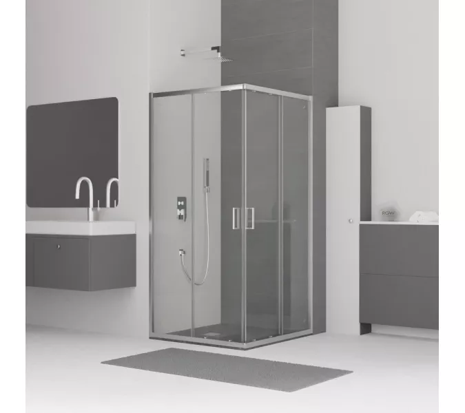 Душевой уголок RGW CL-34, Цвет стекла: прозрачное, Цвет профиля (вариация): Хром, Выбрать размер: 800х800