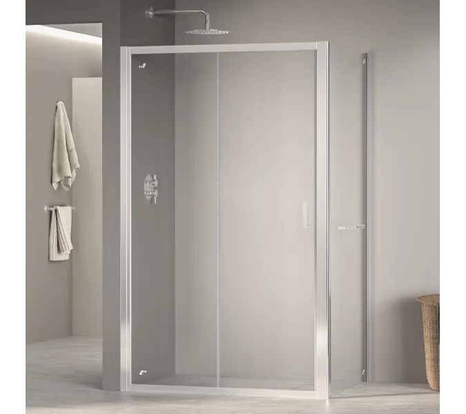 Душевой уголок RGW PA-74-1 (PA-14 + Z-060-2), Цвет стекла: прозрачное, Цвет профиля (вариация): Хром, Выбрать размер: 1000x1000