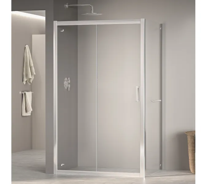 Душевой уголок RGW PA-76-1 (PA-016 + Z-060-2), Цвет стекла: прозрачное, Цвет профиля: Хром, Выбрать размер: 1800x1000
