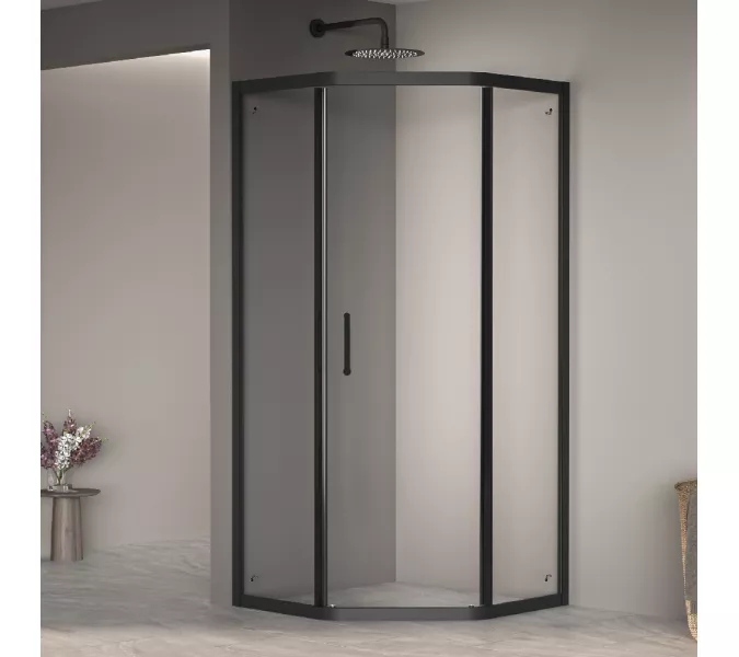 Душевой уголок RGW PA-86B, Цвет стекла: прозрачное, Цвет профиля (вариация): Черный, Выбрать размер: 900x900