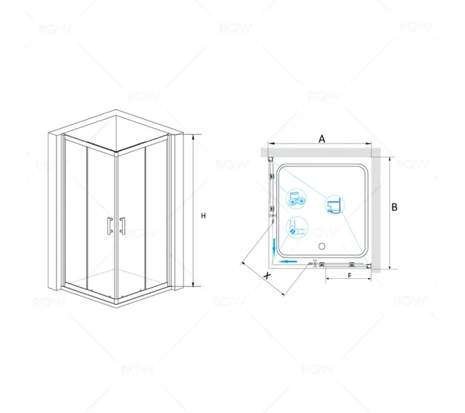 Комплект: Душевой уголок RGW PA-31 + Душевой поддон квадратный RGW ST-W Белый + Сифон для душевых поддонов RGW S-010 90 мм, изображение 4