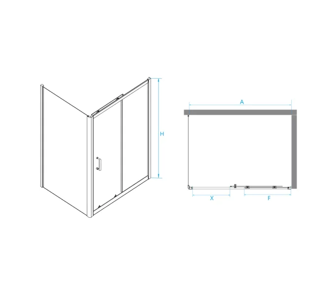 Душевой уголок RGW PA-74-1B (PA-14B + Z-060-2B), Цвет стекла: прозрачное, Цвет профиля (вариация): Черный, Выбрать размер: 1500x1000, изображение 2