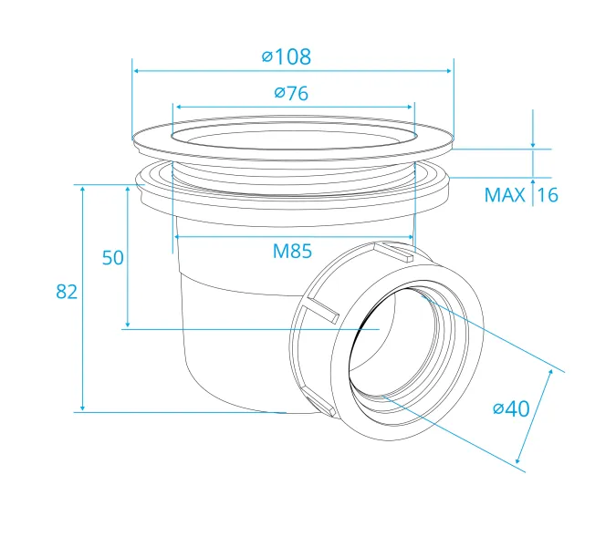 Комплект: Душевой уголок RGW PA-31 + Душевой поддон квадратный RGW ST-W Белый + Сифон для душевых поддонов RGW S-010 90 мм, изображение 6