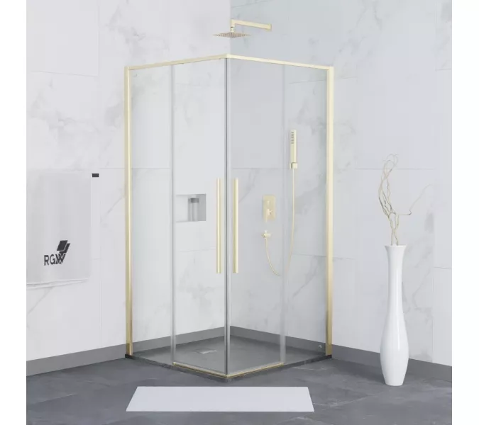 Душевой уголок RGW SV-31G, Цвет стекла: прозрачное, Цвет профиля (вариация): Золото BRUSH, Выбрать размер: 900x900, изображение 2