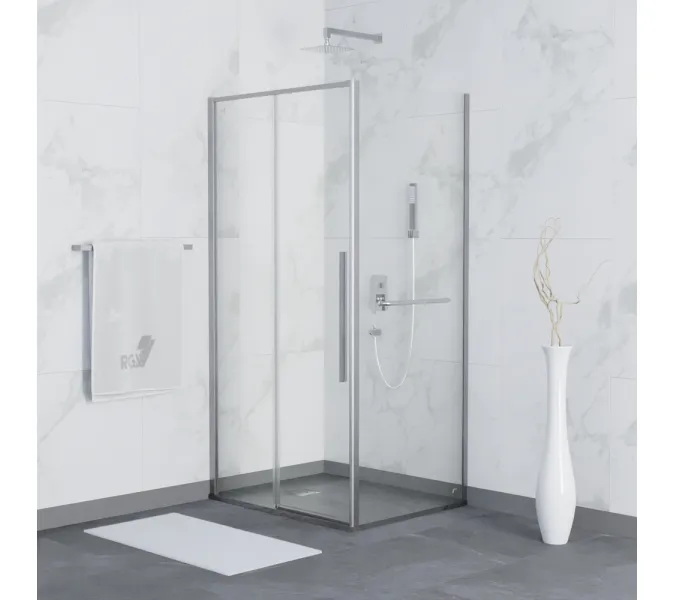 Душевой уголок RGW SV-42-1 (SV-12 + Z-060-2), Цвет стекла: прозрачное, Цвет профиля (вариация): Хром, Выбрать размер: 1100x1000, изображение 7