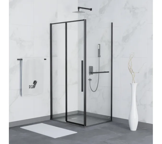 Душевой уголок RGW SV-42-1B (SV-12B + Z-060-2B), Цвет стекла: прозрачное, Цвет профиля (вариация): Черный, Выбрать размер: 1200x800, изображение 7