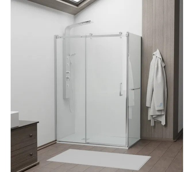 Душевой уголок RGW TO-44-1 (TO-14 + Z-060-2), Цвет стекла: прозрачное, Цвет профиля (вариация): Хром, Выбрать размер: 1500x1000