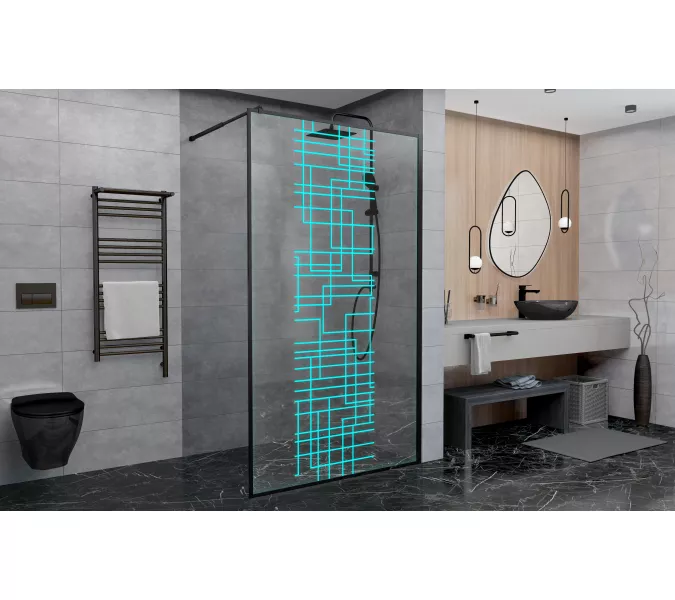 Душевая перегородка LB DTO, Цвет профиля: Черный, Выбрать размер: 980-1000, изображение 2