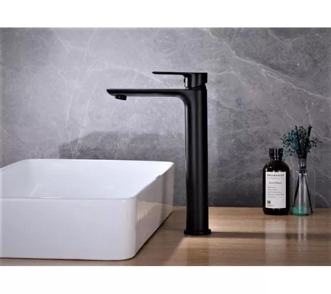 Смеситель для накладной раковины ACWEN 80012B-2 черный матовый, изображение 6