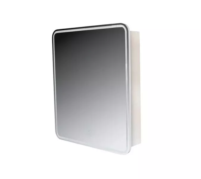 Зеркало-шкаф "Каре 55*80 левое" с подсветкой, сенсор на зеркале, Выбрать размер: 55*80, изображение 2