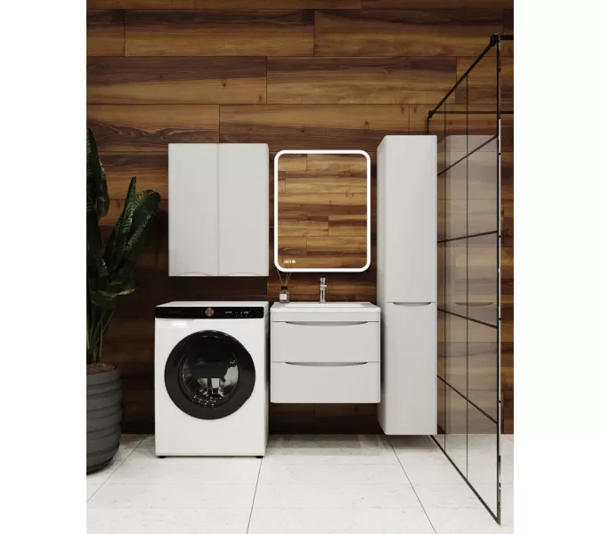 Тумба подвесная с раковиной Style Line "Бергамо мини " (2 ящ.) Люкс антискрейтч белый, PLUS, Выбрать цвет: белый , Выбрать размер: 60, изображение 8