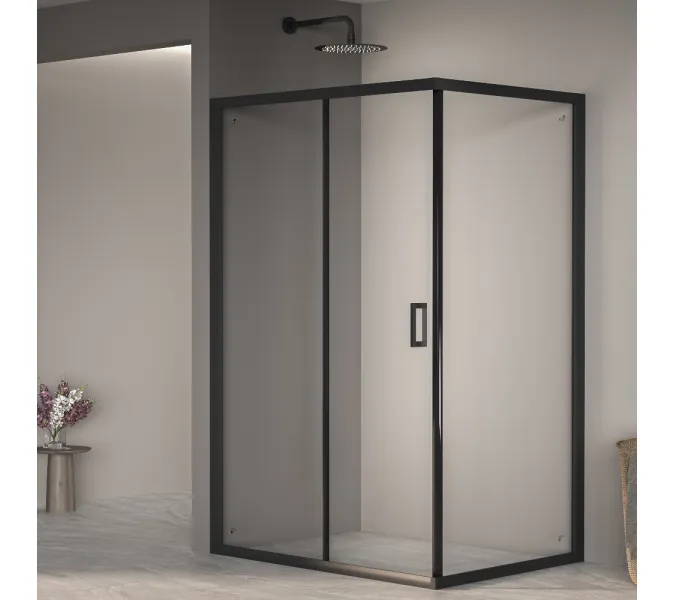 Душевой уголок RGW PA-245B, Цвет стекла: прозрачное, Цвет профиля (вариация): Черный, Выбрать размер: 900*1200