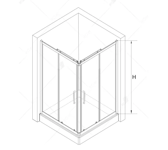 Душевой уголок RGW CL-34B, Цвет стекла: прозрачное, Цвет профиля: Черный, Выбрать размер: 900x900, изображение 5