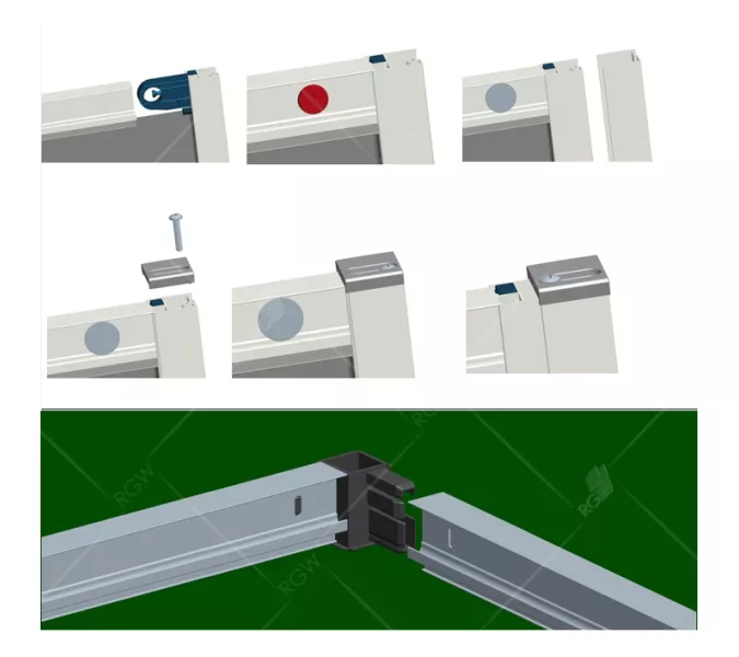 Душевой уголок RGW CL-34B, Цвет стекла: прозрачное, Цвет профиля (вариация): Черный, Выбрать размер: 1000x1000, изображение 2