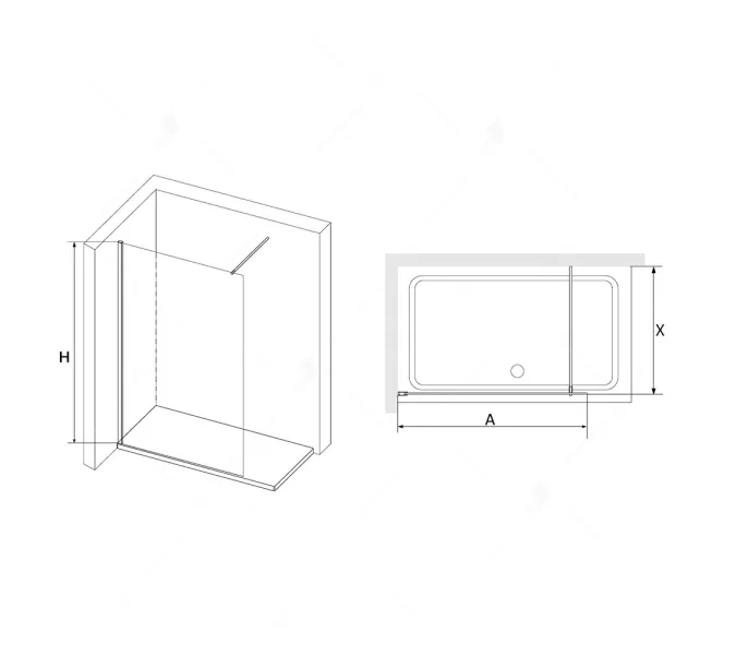 Перегородка для душа RGW WA-010 матовое/хром, Цвет стекла: матовое-сатинат, Цвет профиля (вариация): Хром, Выбрать размер: 90, изображение 4
