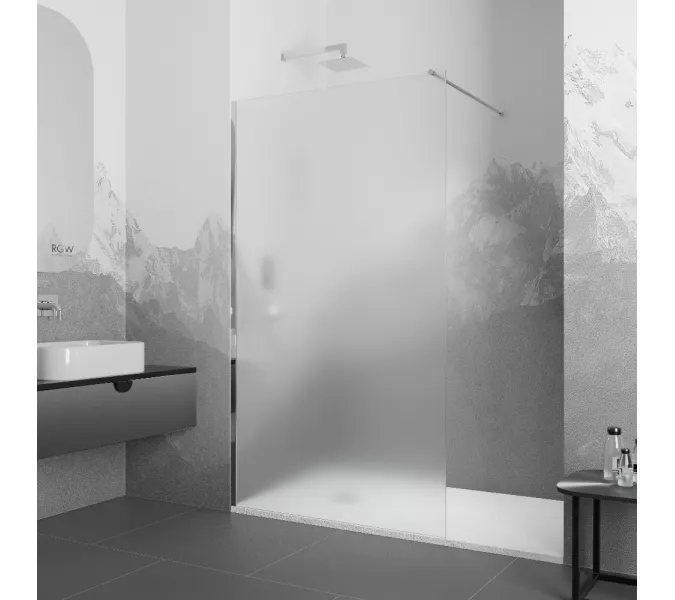 Перегородка для душа RGW WA-010 матовое/хром, Цвет стекла: матовое-сатинат, Цвет профиля (вариация): Хром, Выбрать размер: 90, изображение 2