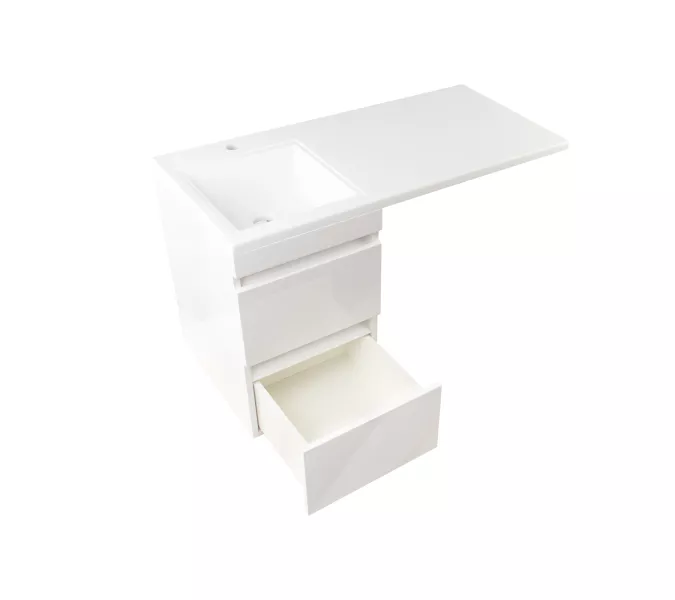 Тумба подвесная с раковиной Style Line Даллас Люкс белая, PLUS, ЭМАЛЬ, Выбрать размер: 100, изображение 5