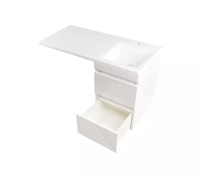 Тумба подвесная с раковиной Style Line Даллас Люкс белая, PLUS, ЭМАЛЬ, Выбрать размер: 100, изображение 6