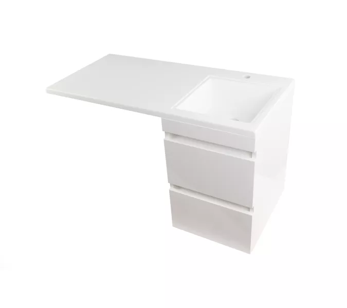 Тумба подвесная с раковиной Style Line Даллас Люкс белая, PLUS, ЭМАЛЬ, Выбрать размер: 100, изображение 9