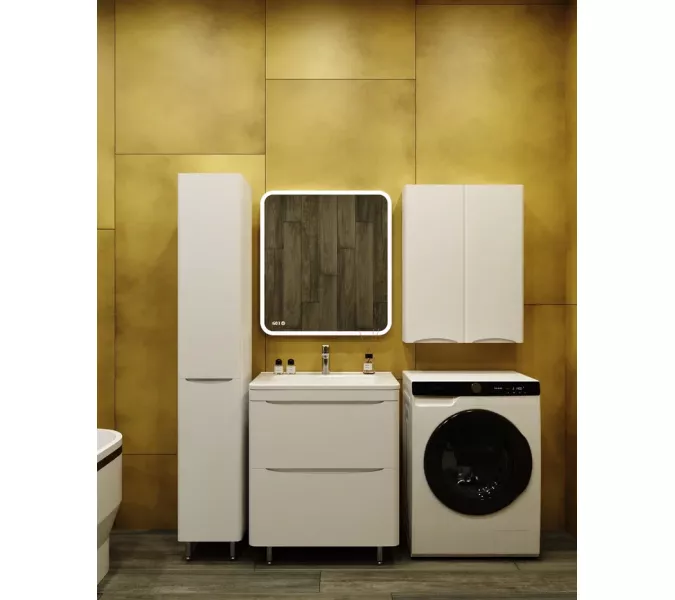 Тумба напольная с раковиной Style Line "Бергамо мини 60" (2 ящ.) Люкс антискрейтч белый, PLUS, Выбрать цвет: белый , Выбрать размер: 60, изображение 8