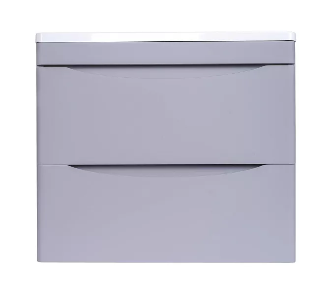 Тумба подвесная с раковиной  Style Line "Бергамо мини" (2 ящ.) Люкс антискрейтч серый, PLUS, Выбрать цвет: серый, Выбрать размер: 60