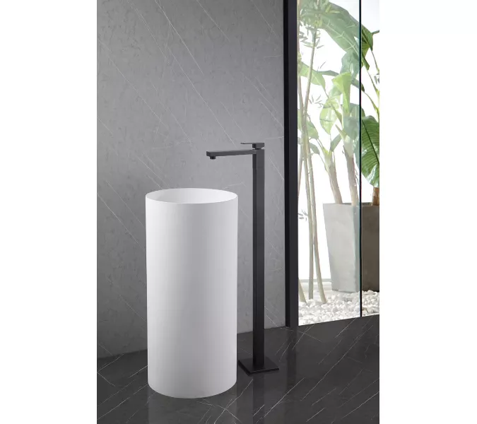 Смеситель ABBER Daheim AF8241B напольный для раковины, черный матовый, Выбрать цвет: Черный матовый, изображение 2