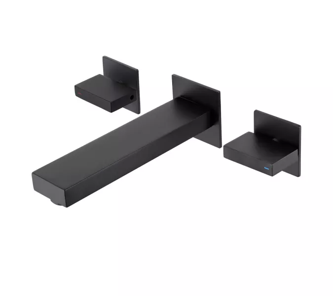 Смеситель ABBER Daheim AF82122B для раковины скрытого монтажа, черный матовый, Выбрать цвет: Черный матовый