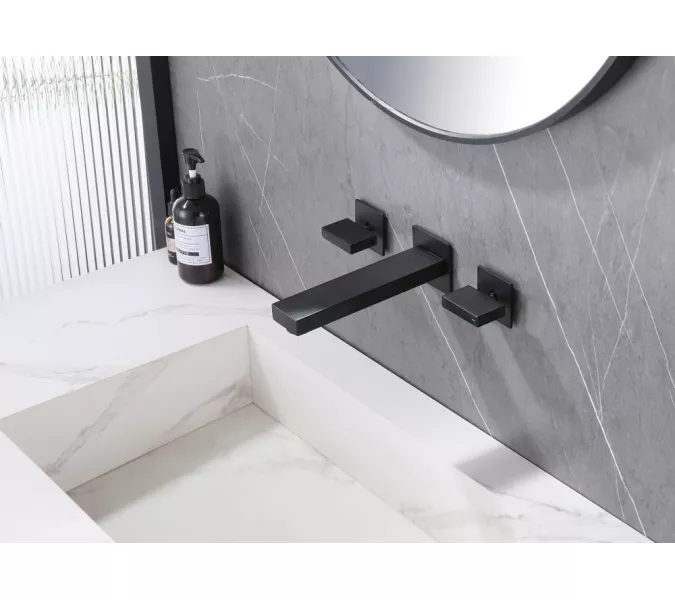 Смеситель ABBER Daheim AF82122B для раковины скрытого монтажа, черный матовый, Выбрать цвет: Черный матовый, изображение 2