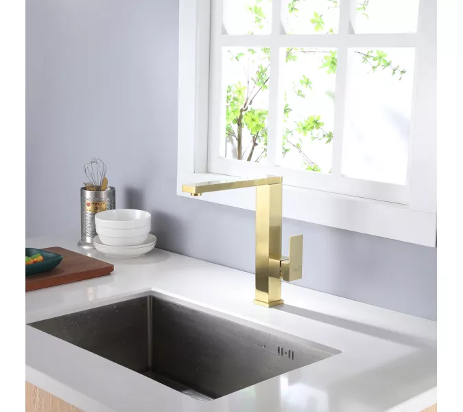 Смеситель ABBER Daheim AF8214G для кухни, золото матовое, Выбрать цвет: Золото, изображение 2