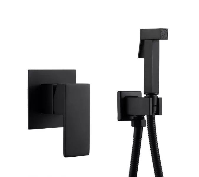 Смеситель ABBER Daheim AF8225B с гигиеническим душем, черный матовый, Выбрать цвет: Черный матовый