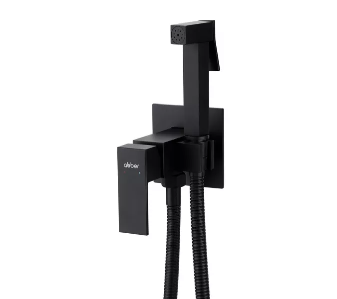 Смеситель ABBER Daheim AF8226B с гигиеническим душем, черный матовый, Выбрать цвет: Черный матовый