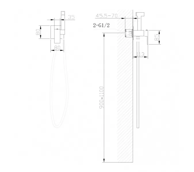 Смеситель ABBER Daheim AF8226G с гигиеническим душем, золото матовое, Выбрать цвет: Золото матовое, изображение 3