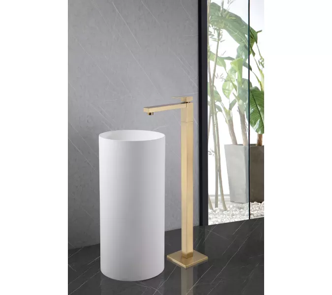 Смеситель ABBER Daheim AF8241G напольный для раковины, золото матовое, Выбрать цвет: Золото матовое, изображение 2