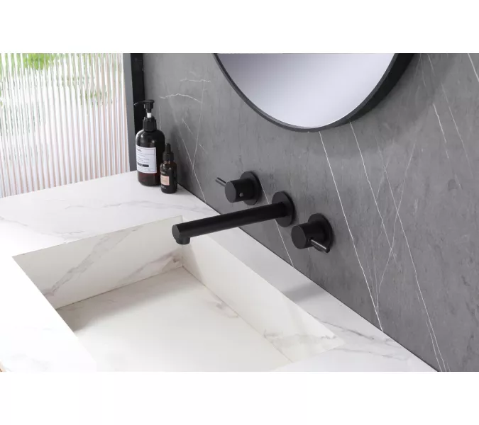 Смеситель ABBER Emotion AF88121B скрытого монтажа для раковины, черный матовый, Выбрать цвет: Черный матовый, изображение 2