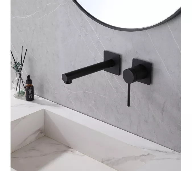 Смеситель ABBER Emotion AF8812B для раковины скрытого монтажа, черный матовый, Выбрать цвет: Черный матовый, изображение 2